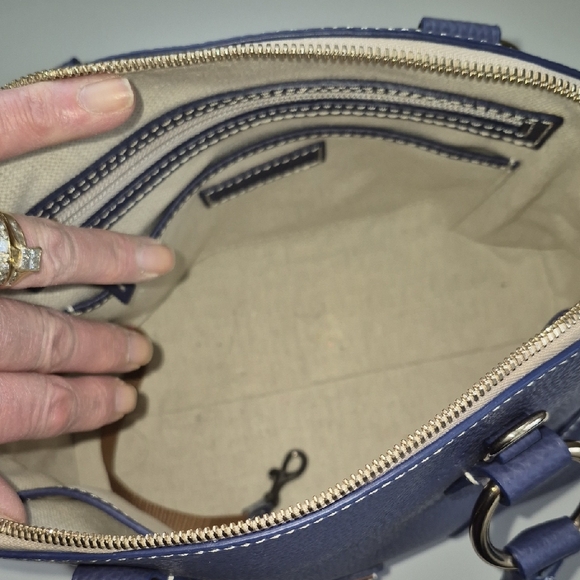 Dooney & Bourke Blue Leather Satchel - Picture 14 of 16